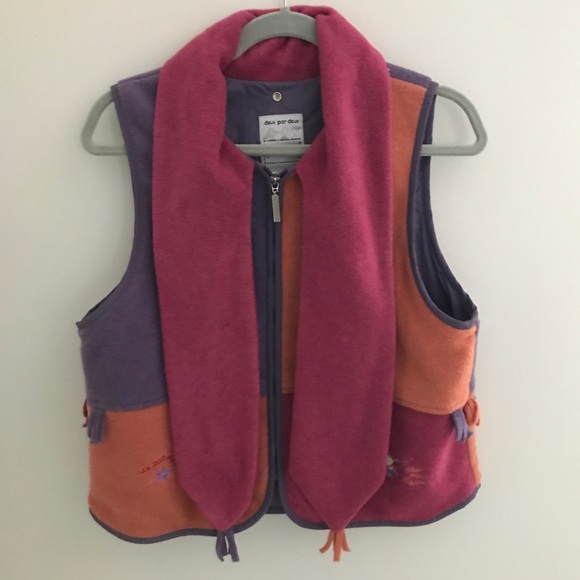 Deux par Deux 3 piece snowsuit with jacket,vest w/attached scarf,overall/pants - Picture 5 of 8